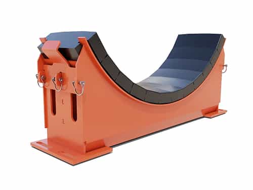 Impact Cradle render with modular rubber bed assembly for belt protection