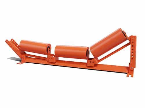 C5-VPE-36 Custom Steel Idler render for conveyor assembly
