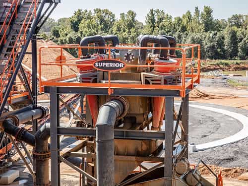 Helix® Cyclones installed as part of large stationary sand wash plant in Tennessee