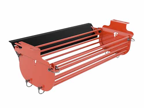 Return Idler Cage render for conveyor belt safety and maintenance access